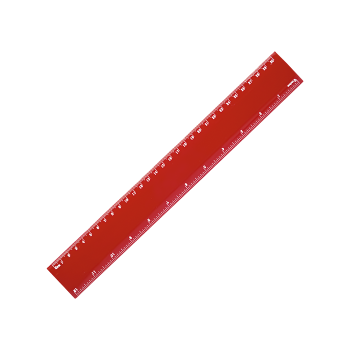 30cm Plastic Ruler - Red