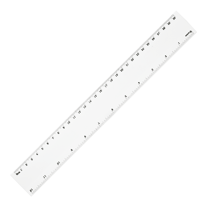 30cm Plastic Ruler - White