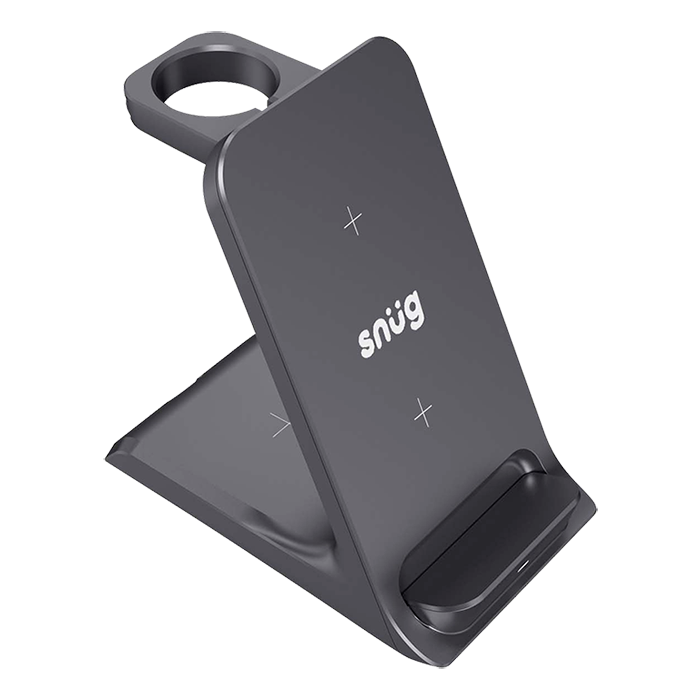 Snug 3 In 1 Wireless Charger Stand 15W - Black
