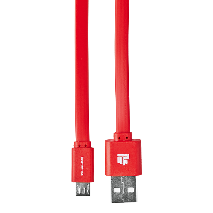 Ind USB 2.0 To Micro Flat Cable - Red
