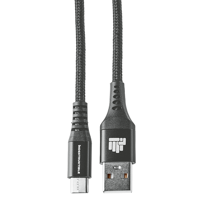 1.8m Nylon Braided Micro-USB Cable - Black