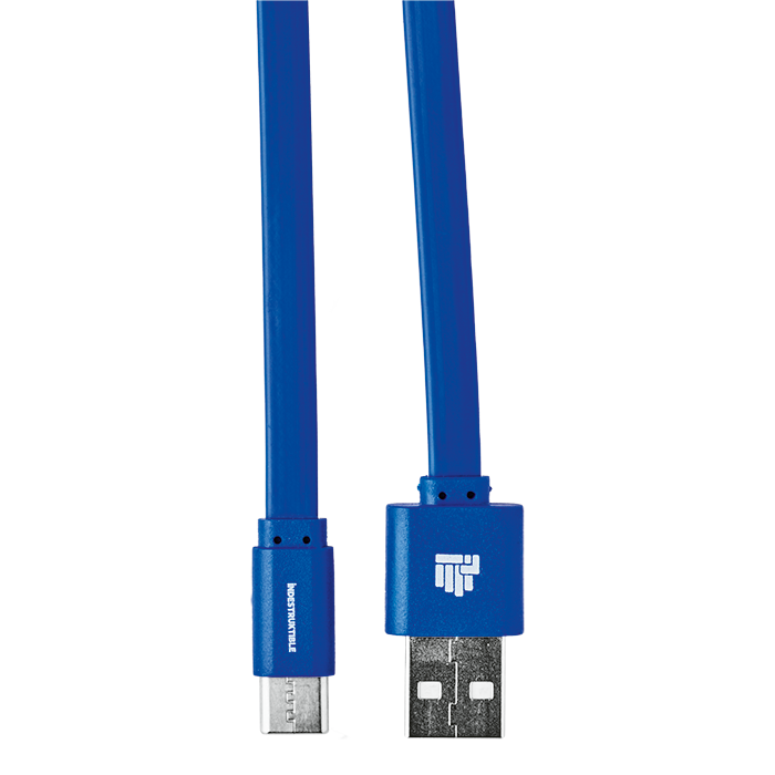 IND 1.2m Flat Type C Charger Cable - Blue