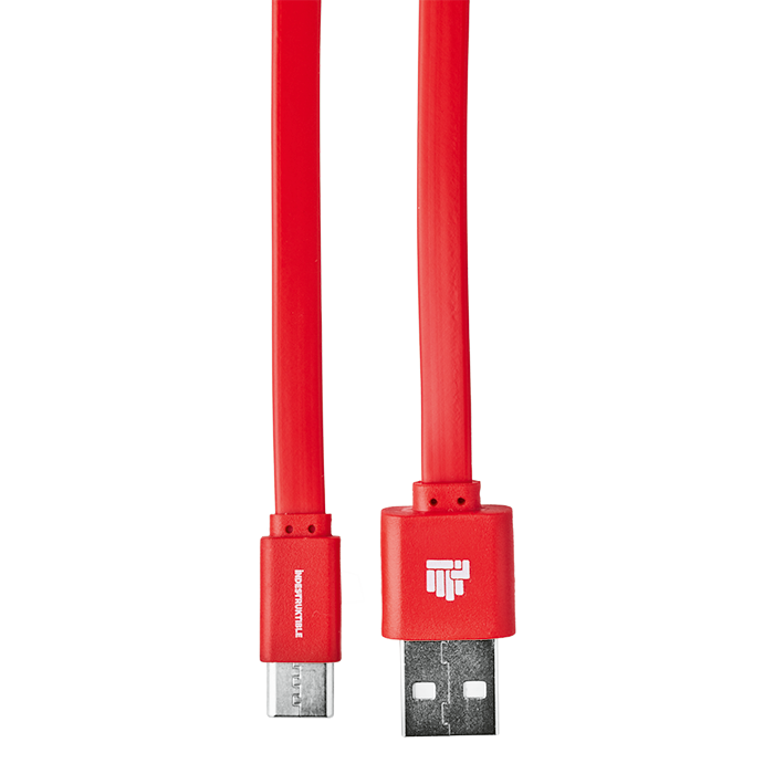 IND 1.2m Flat Type C Charger Cable - Red