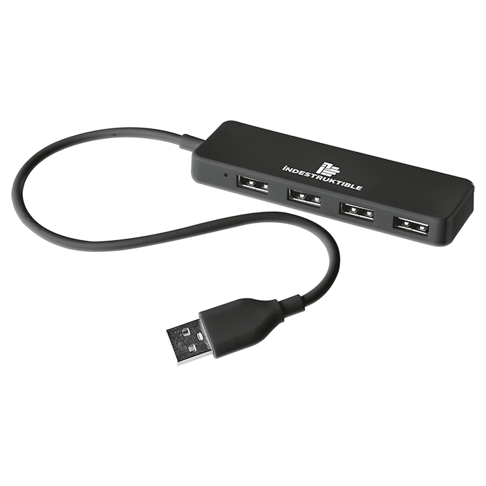 IND 4 Port USB Hub - Black