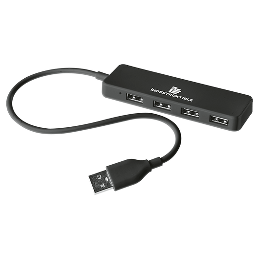 IND 4 Port USB Hub - Black