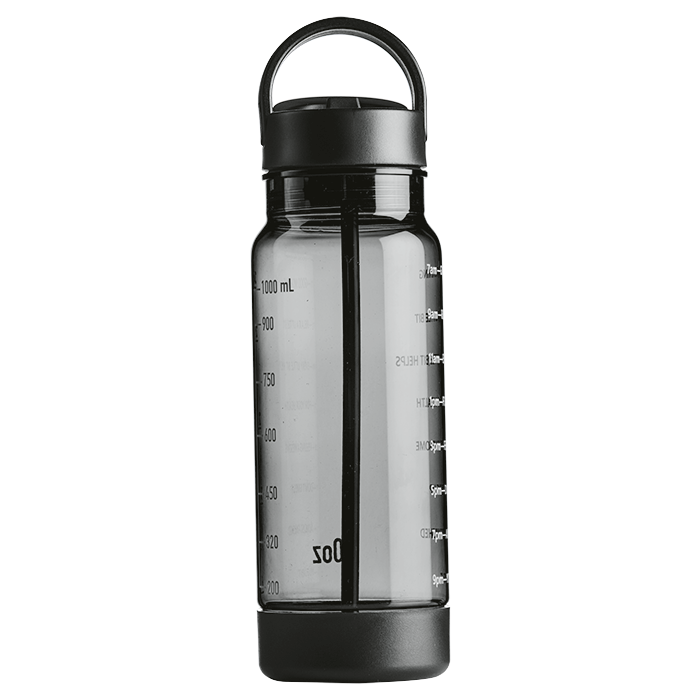 1L Torrent Water Bottle With Straw - Black