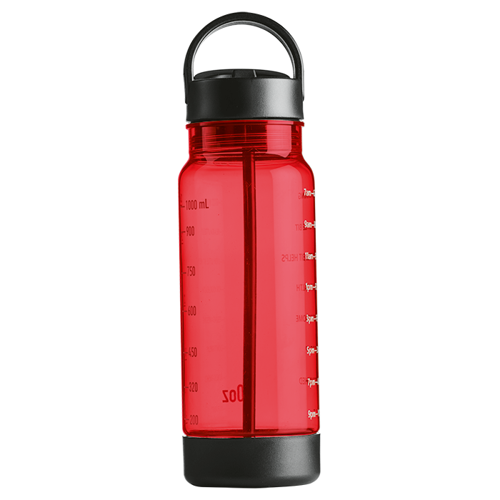 1L Torrent Water Bottle With Straw - Red