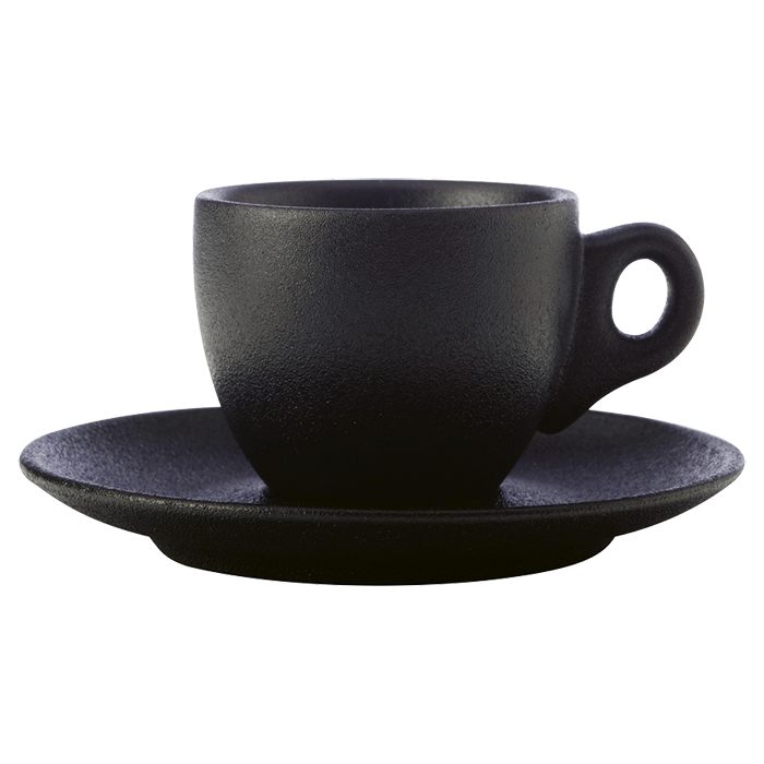 Caviar Demi Cup and Saucer 100ml - Black