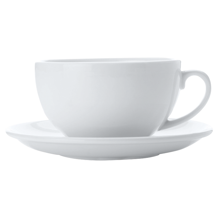 White Basics Cappuccino Cup and Saucer 320ml - White