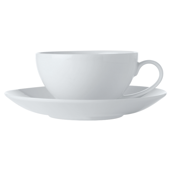 White Basics Coupe Cup and Saucer 200ml - White