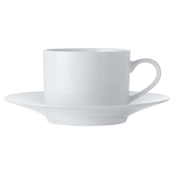 White Basics Straight Cup and Saucer 250ml - White