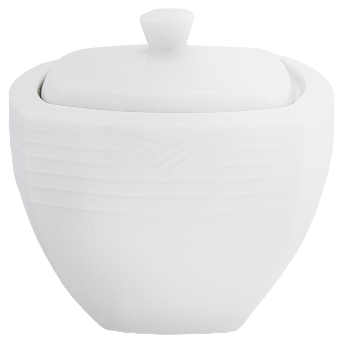 Arctic White Square Sugar Bowl - White