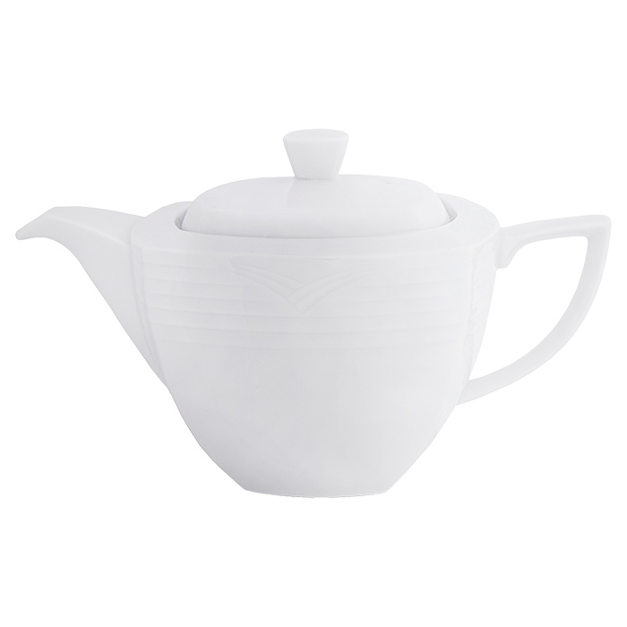 Arctic White Square Tea Pot - White