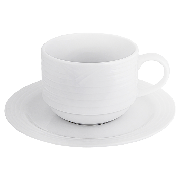 Arctic White Stackable Cup and Saucer 220ml - White