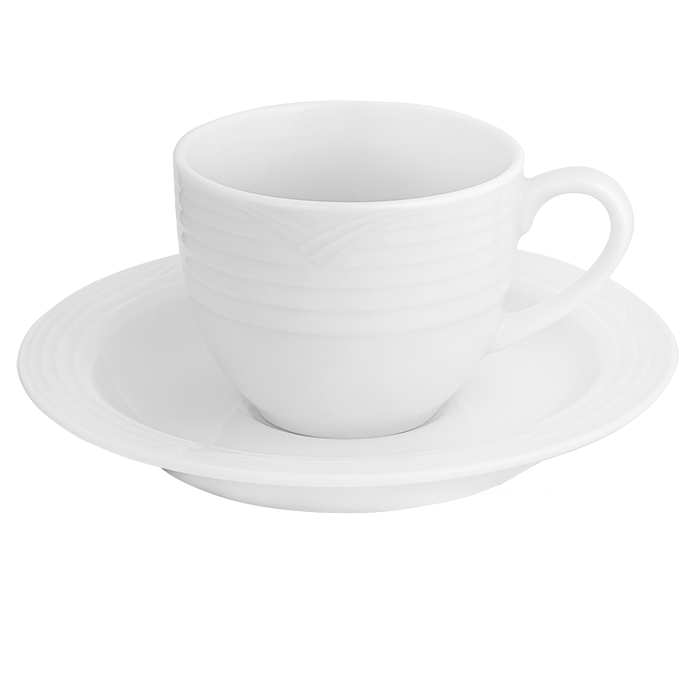 Arctic White Espresso Stackable Cup and Saucer 100ml - White