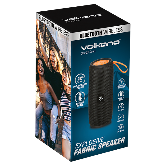 Volkano Stun Series Bluetooth Speaker - Black