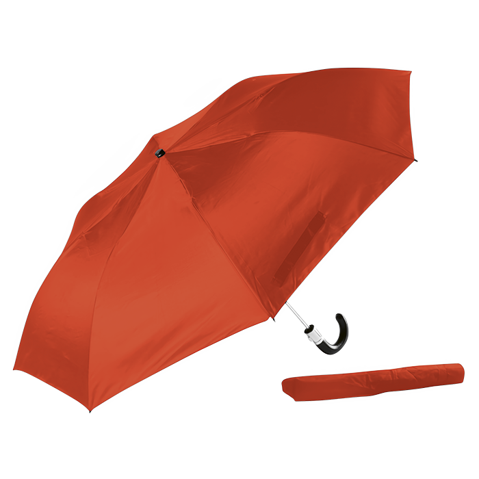 Gents Compact With Leather Handle - Red