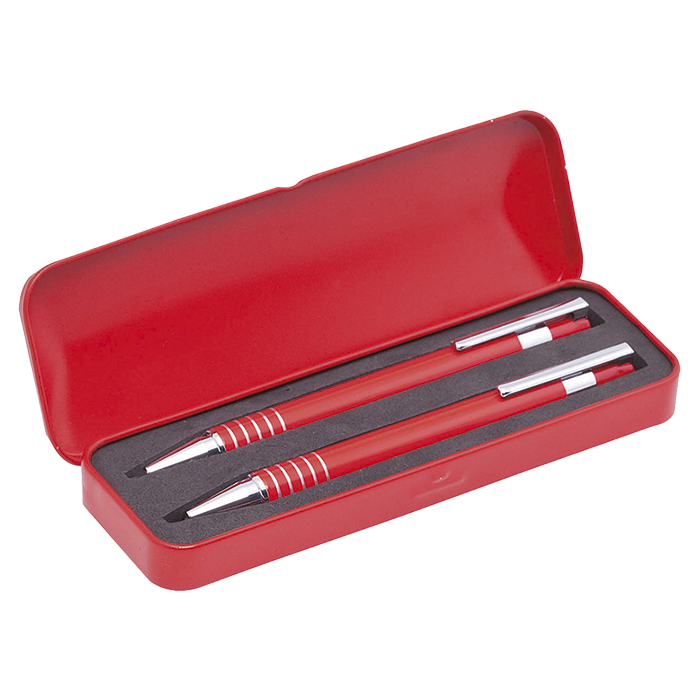 Sheridan Ball Pen and Pencil Set - Red