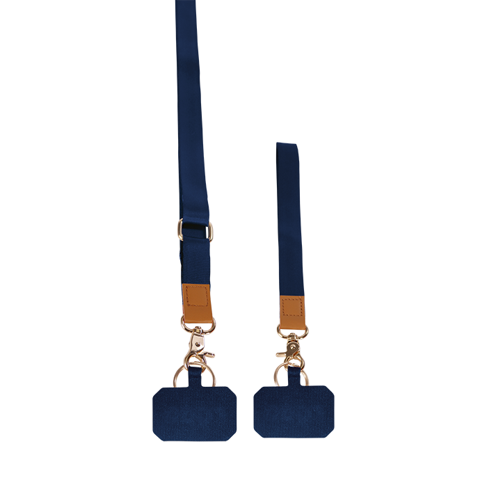 2 Pack Cell Lanyard Wrist and Neck Set - Navy