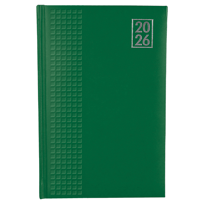 2026 Embossed Square A5 Diary - Green