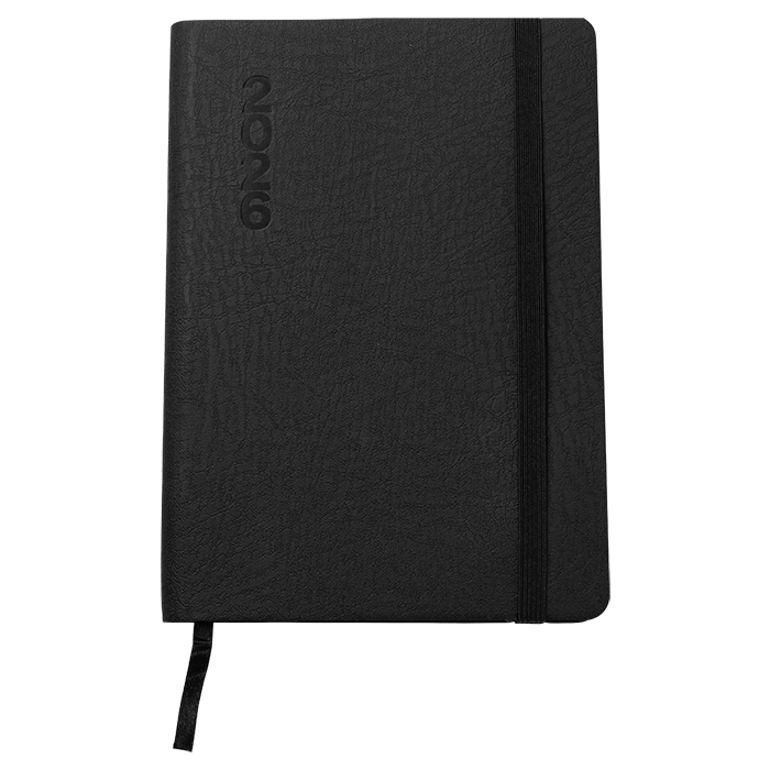 2026 Soft Touch Square A5 Diary - Black