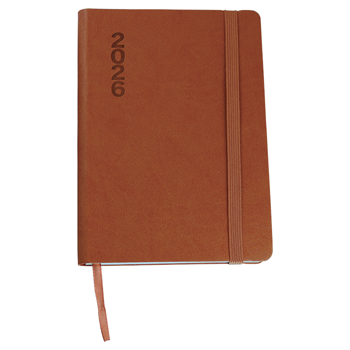 2026 Soft Touch Square A5 Diary - Tan