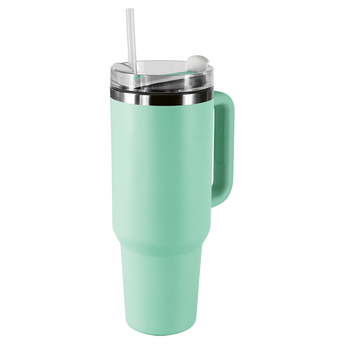 1.2L Double Walled Travel Mug with Straw - Mint