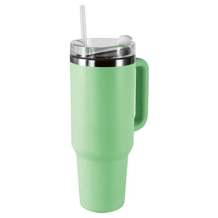 1.2L Double Walled Travel Mug with Straw - Mint
