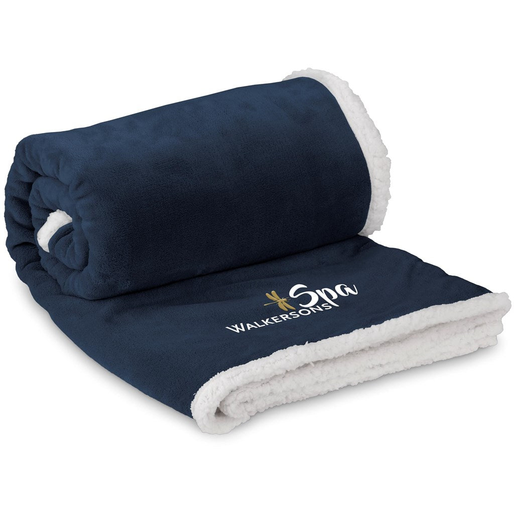 US Basic Mckinley Sherpa Fleece Blanket - NAVY