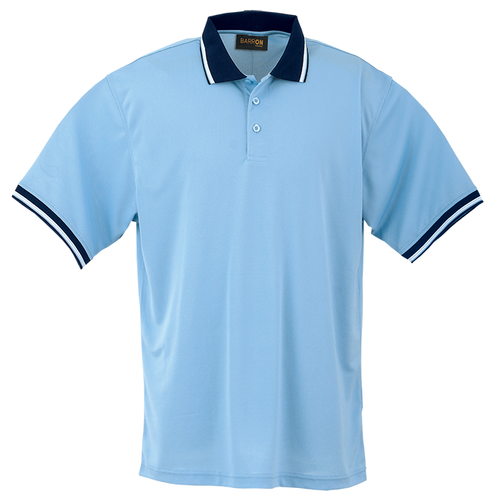 Colour Stripe Golfer - Sky/Navy/White