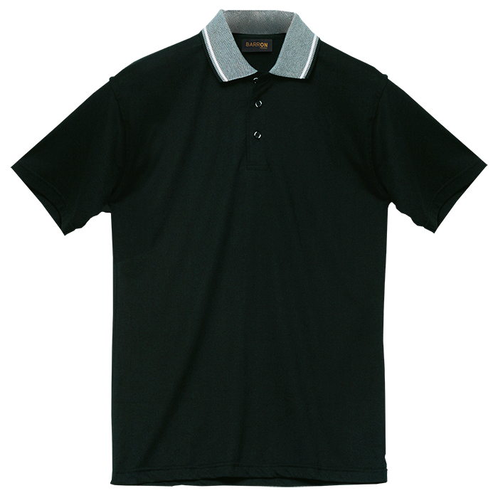 Jacquard Collar Golfer Mens - Black