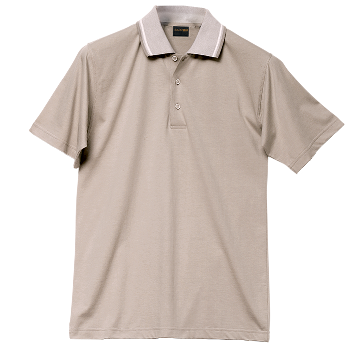 Jacquard Collar Golfer Mens - Stone