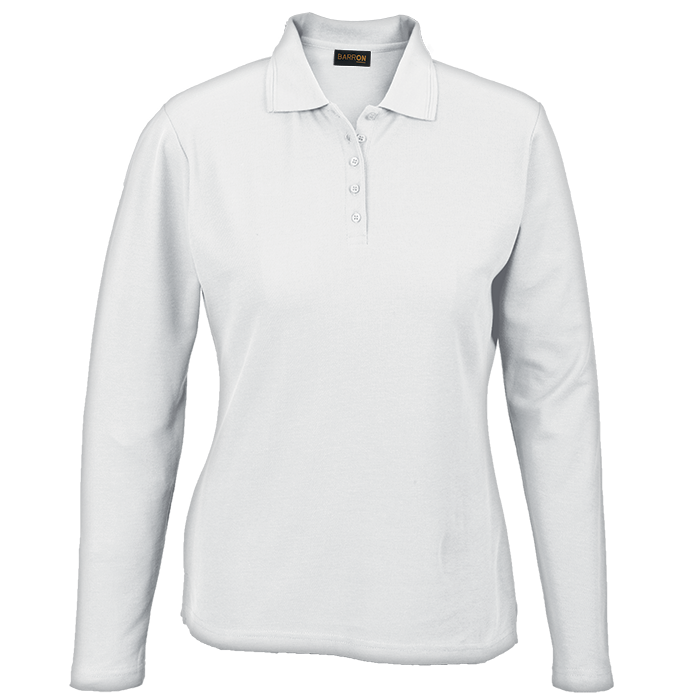 175g Pique Knit Long Sleeve Golfer Ladies - White