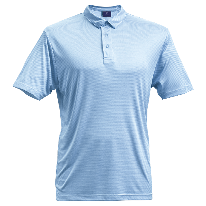 Berkley Stripe Golfer Mens - Sky/White