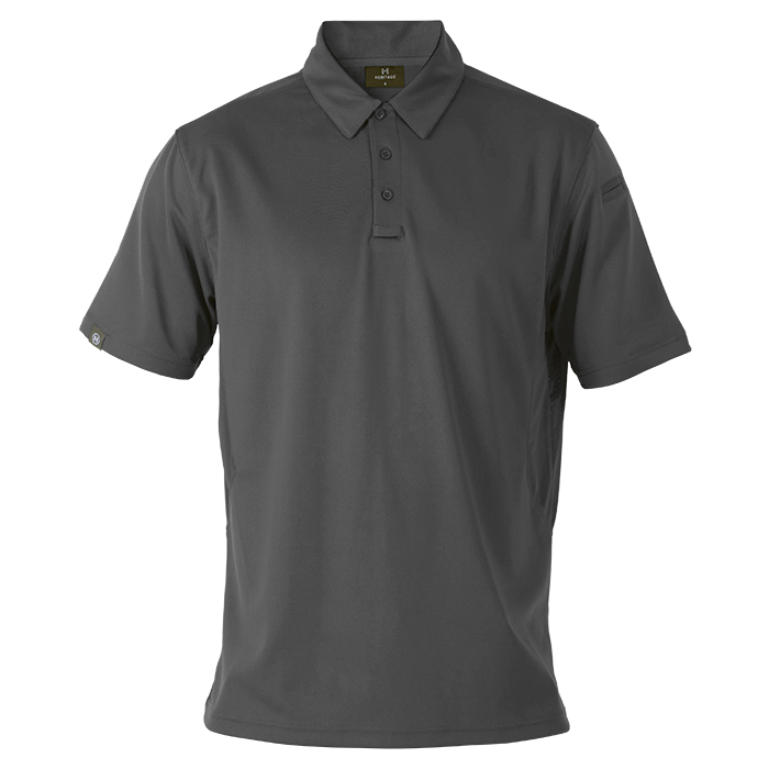 Heritage Ventilated Quick Dry Golfer Mens - Charcoal