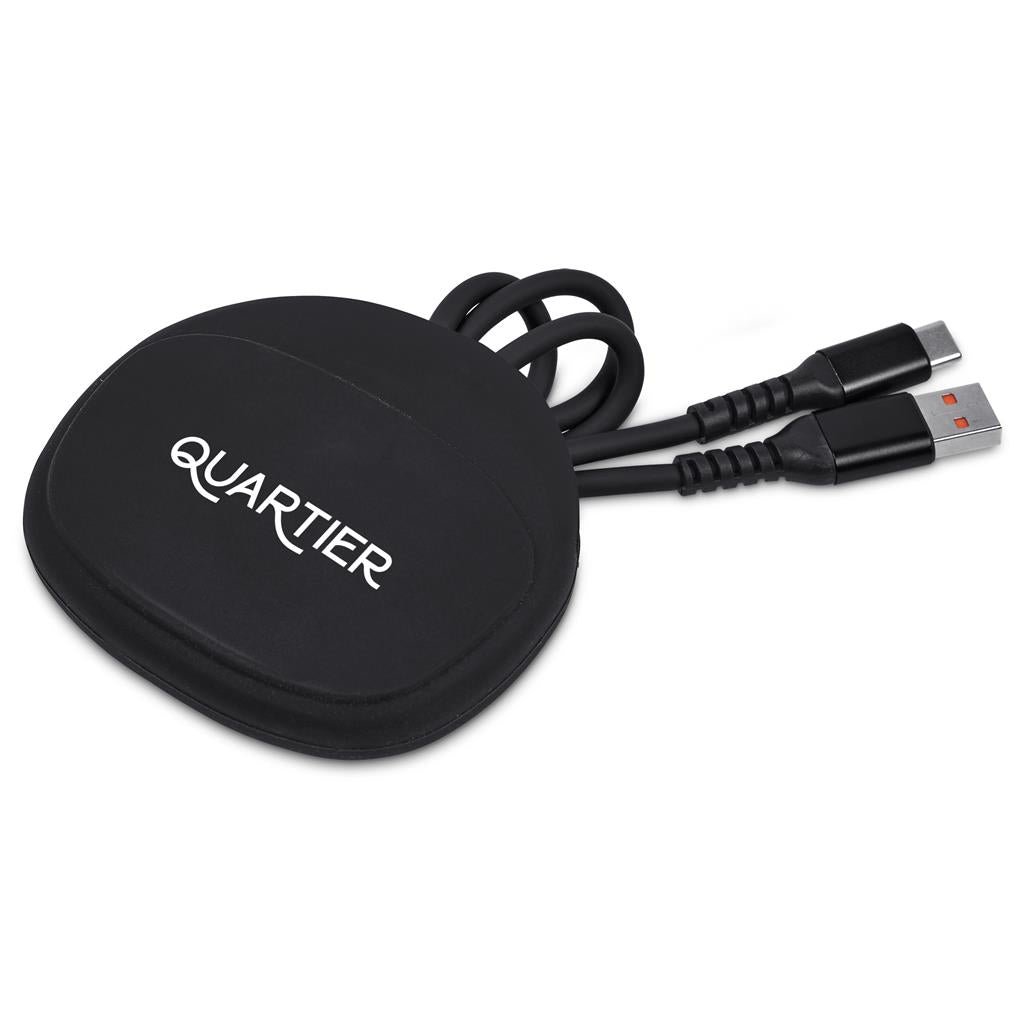 Altitude Stodle Fast Charge USB-A to Type-C Charging Cable in Pouch - BLACK