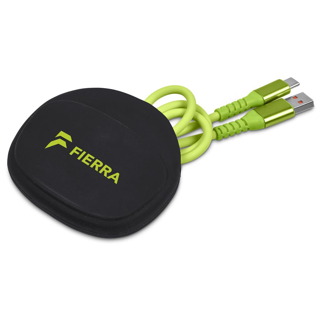Altitude Stodle Fast Charge USB-A to Type-C Charging Cable in Pouch - LIME