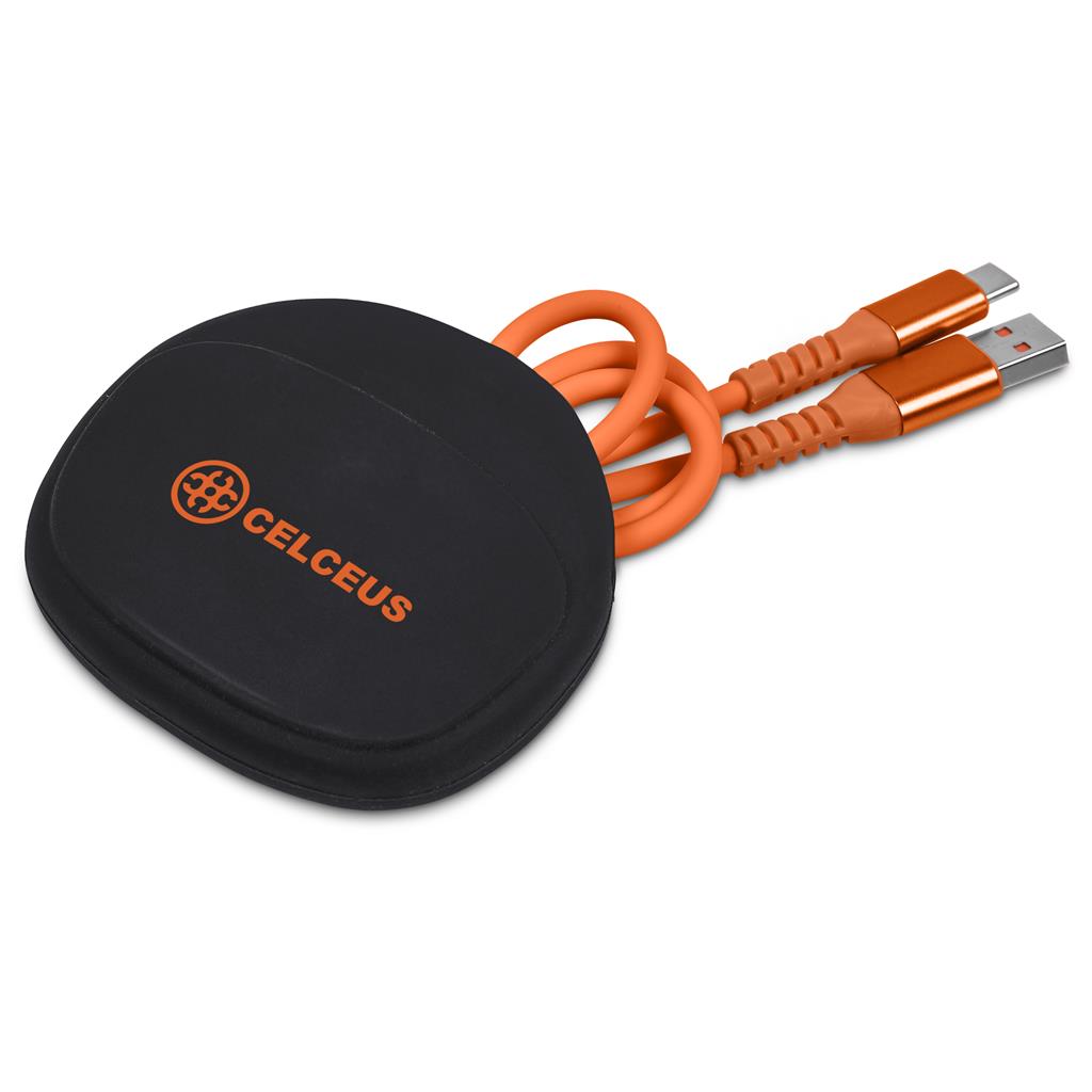 Altitude Stodle Fast Charge USB-A to Type-C Charging Cable in Pouch - ORANGE
