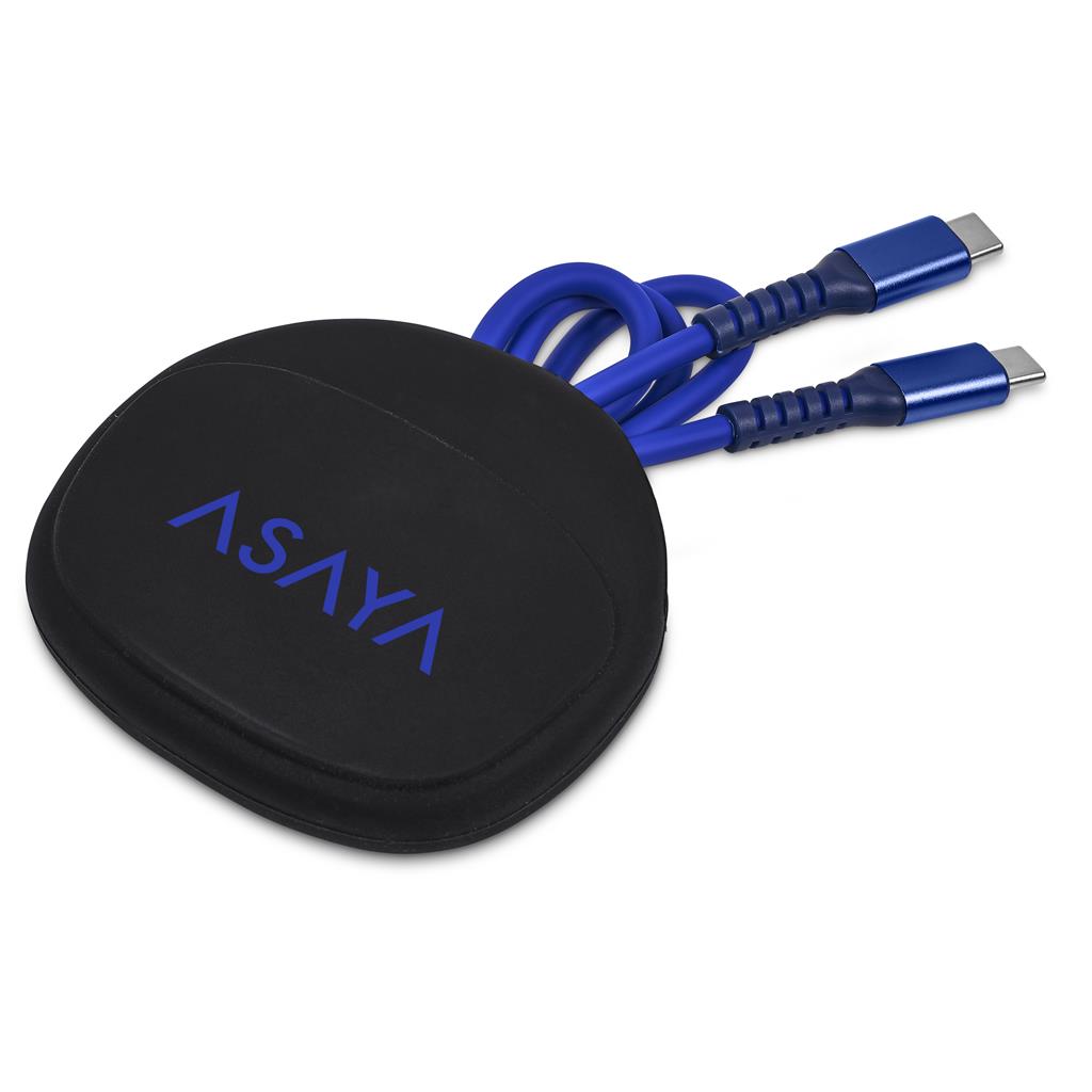 Altitude Mable Fast Charge Type-C to Type-C Charging Cable in Pouch - BLUE