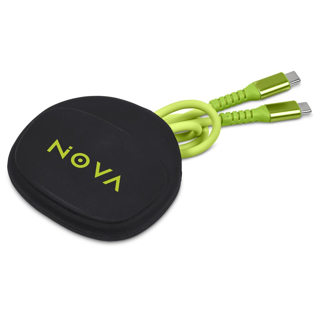 Altitude Mable Fast Charge Type-C to Type-C Charging Cable in Pouch - LIME