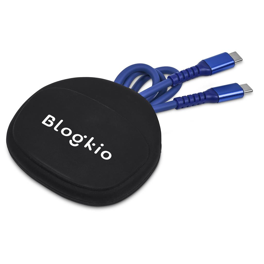 Altitude Mable Fast Charge Type-C to Type-C Charging Cable in Pouch - NAVY