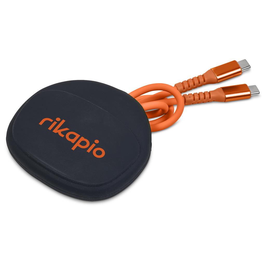 Altitude Mable Fast Charge Type-C to Type-C Charging Cable in Pouch - ORANGE