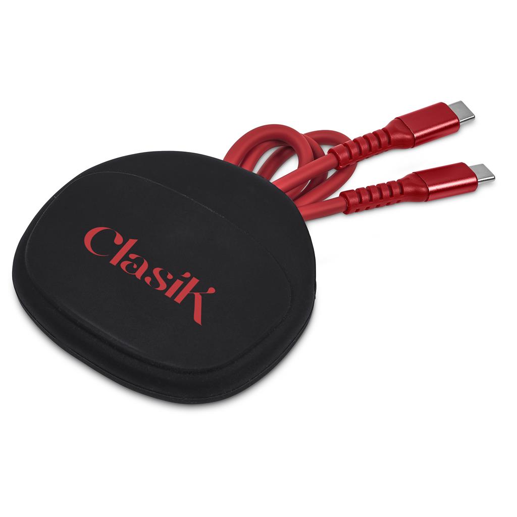 Altitude Mable Fast Charge Type-C to Type-C Charging Cable in Pouch - RED