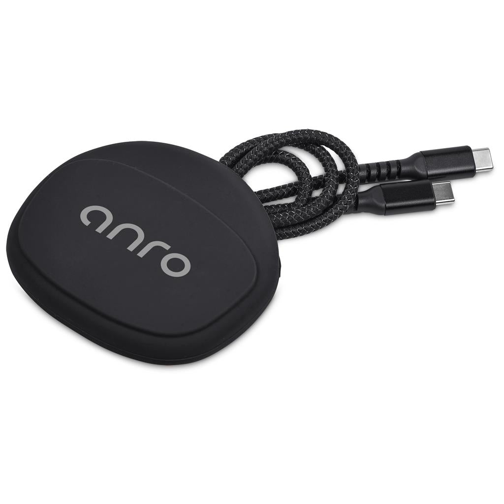Altitude Jeffin Fast Charge Type-C to Type-C Charging Cable in Pouch - BLACK