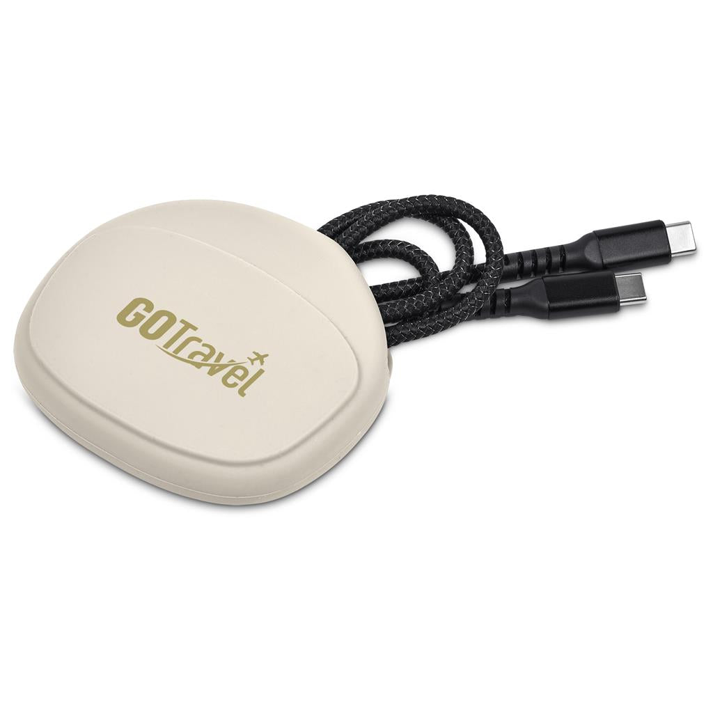 Altitude Jeffin Fast Charge Type-C to Type-C Charging Cable in Pouch - CREAM