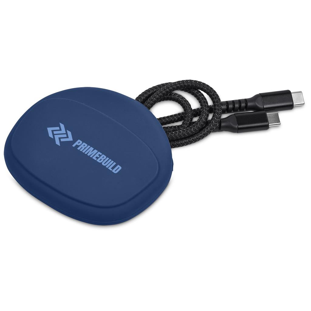 Altitude Jeffin Fast Charge Type-C to Type-C Charging Cable in Pouch - NAVY