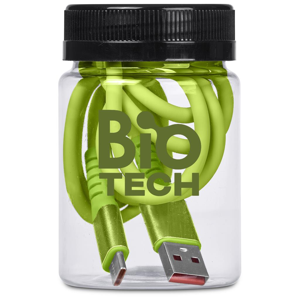 Altitude Capsit Fast Charge USB-A to Type-C Charging Cable in Jar - LIME