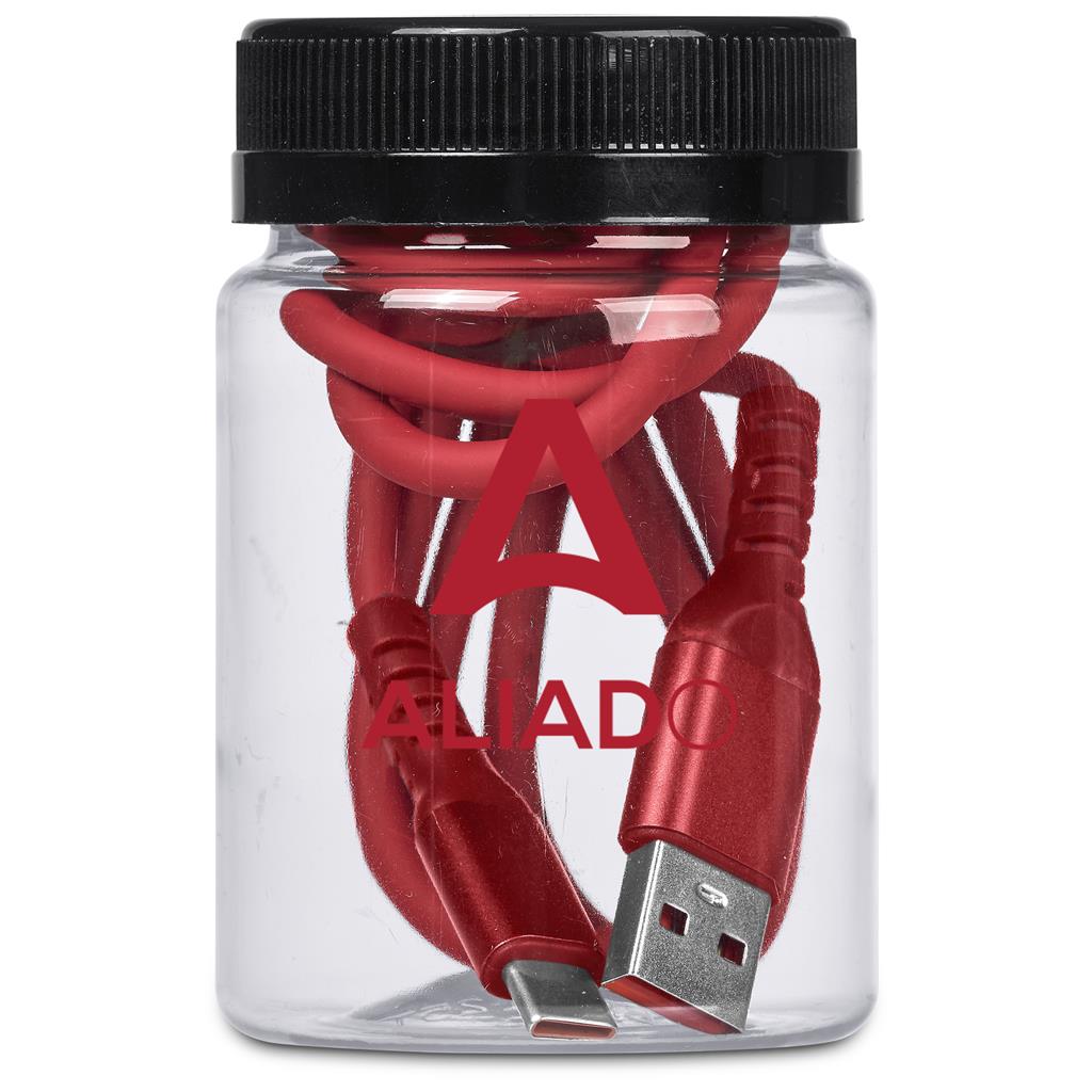 Altitude Capsit Fast Charge USB-A to Type-C Charging Cable in Jar - RED