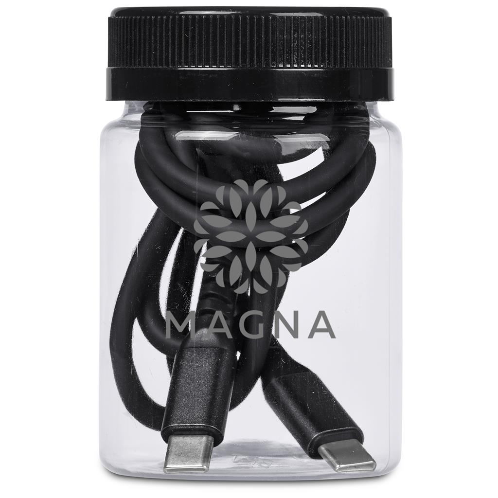 Altitude Barlitt Fast Charge Type-C to Type-C Charging Cable Cable in Jar - BLACK