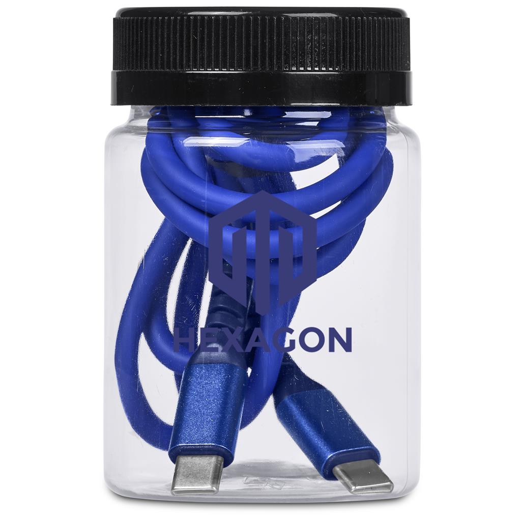 Altitude Barlitt Fast Charge Type-C to Type-C Charging Cable Cable in Jar - BLUE